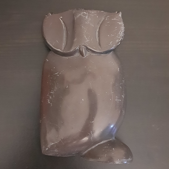 Vintage Stylized Carved Stone Owl Figurine - Picture 8 of 8